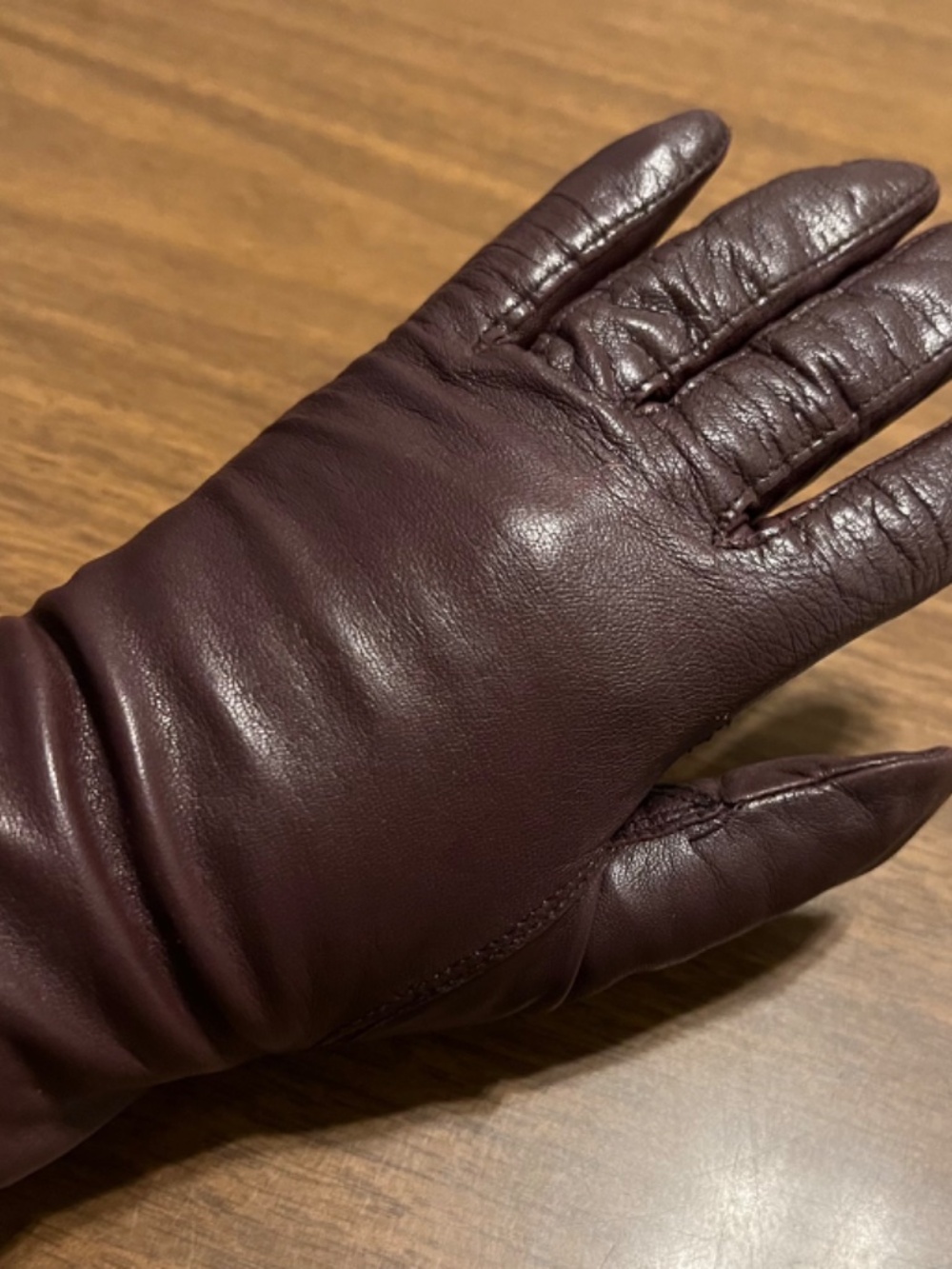 Vintage Deep Burgundy Brown Fownes Vintage Leather Gloves-Lined